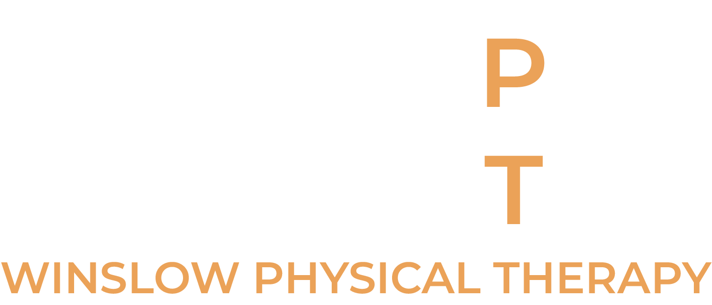 WinslowPTwhiteLOGO A green banner with the words " pw physical therapy " written in orange.